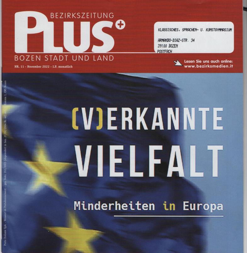 (V)erkannte Vielfalt: Minderheiten in Europa - 3. Treffen in Brasov (21.09. - 25.09.2022): Presseartikel Plus 11 (November 2022)